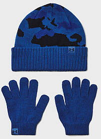 Набір шапка і рукавички UA B Beanie/Glove Combo синій, червоний Діт OFSM