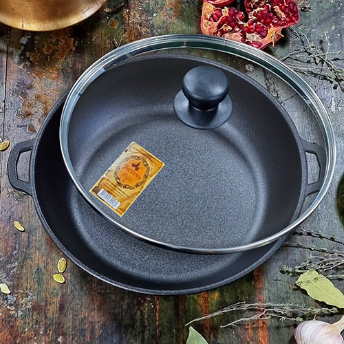 Жарівня з кришкою чавунна SNT Т104С3Ук 28х6 см чорна ID 4723588