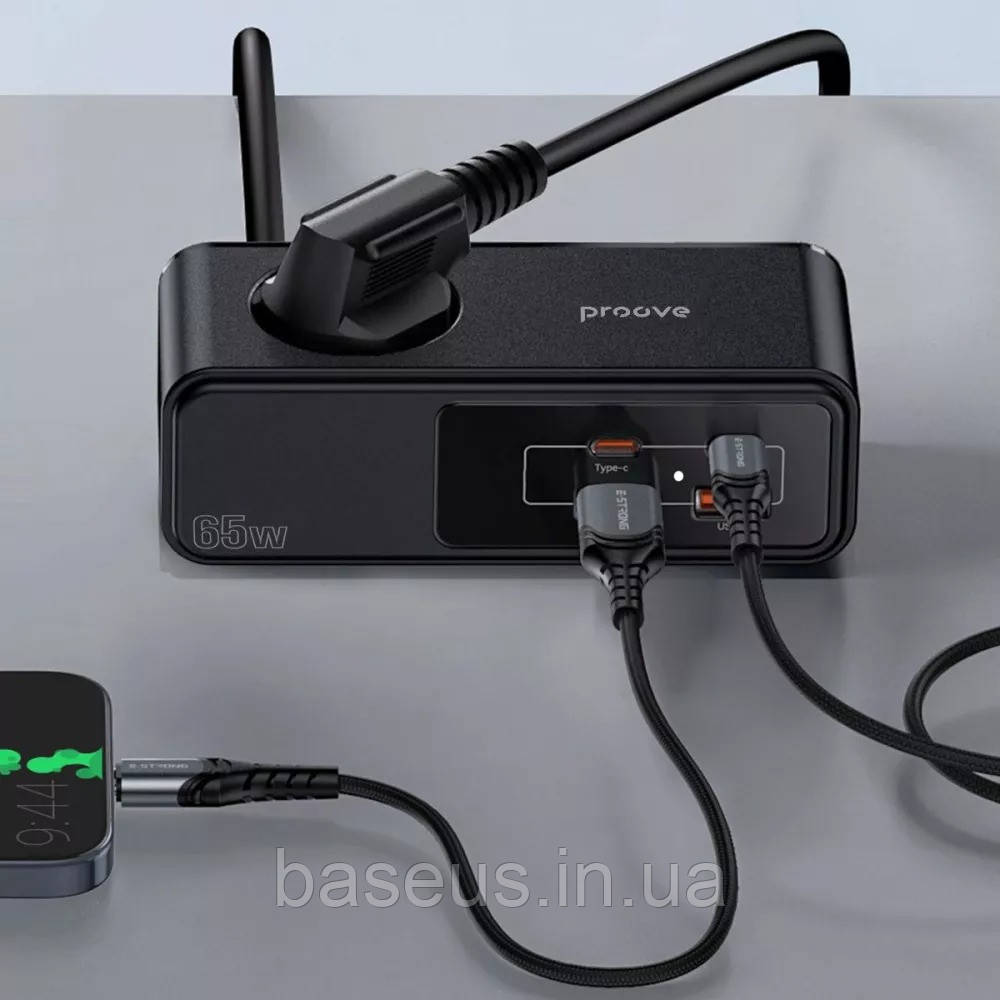 Мережевий фільтр Proove Homester Pro 65W (AC + 2xType-C + 2xUSB) 1.5m, фото 1
