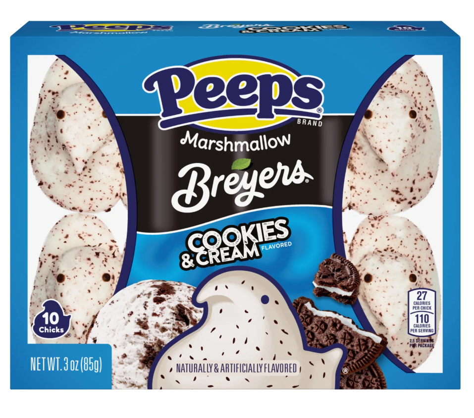 Маршмеллоу Peeps Breyers Cookies and Cream Flavored Marshmallow Chicks 10шт, 85г