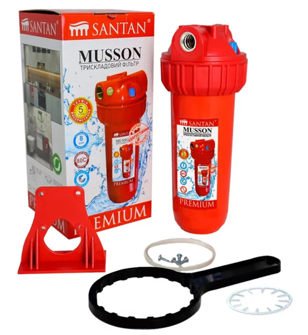 Фільтр для очищення гарячої води SANTAN Musson 3PS, 1/2" (без картриджа)