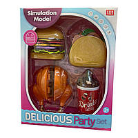 Ігровий набір продуктів фастфуд на підносі LY8644