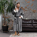 Чоловічий турецький махровий банний халат для дому від виробника смарагдовий, Чоловічі халати Туреччина, фото 9