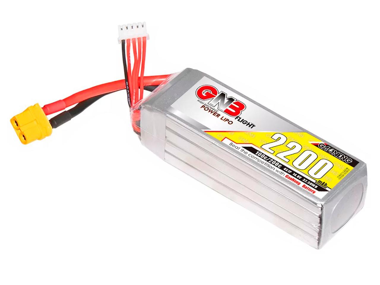 LiPo акумулятор Gaoneng GNB 2200mAh 4S 100C XT60 для квадрокоптерів, RC-моделей та авіації