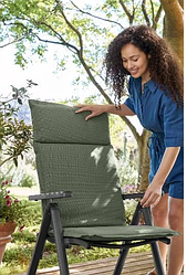 Подушка на стілець, з високою спинкою з парусинової тканини