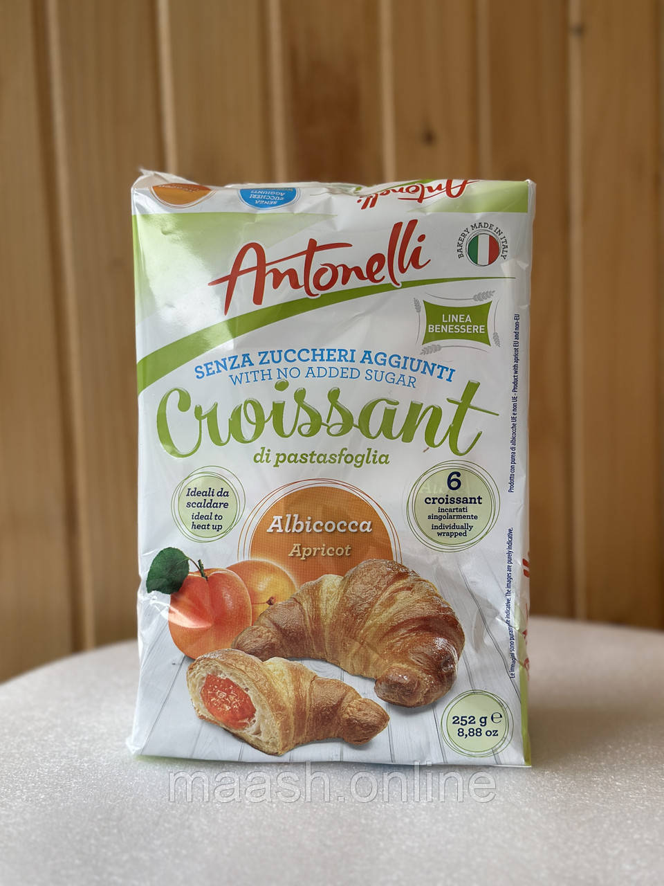 Круасани без цукру з абрикосовим джемом Antonelli, 252г