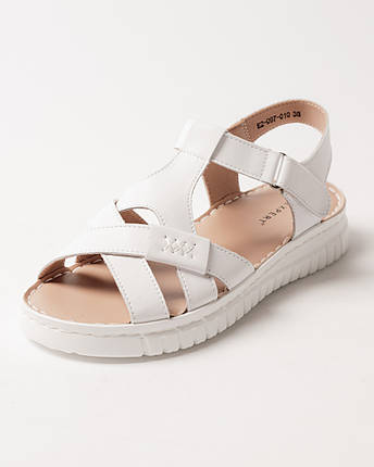 Босоніжки на платформі Lifexpert білі шкіра, фото 1