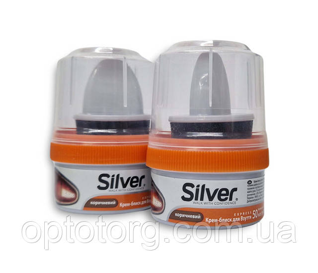 Крем банка коричнева Сільвер (Silver) для взуття 50мл
