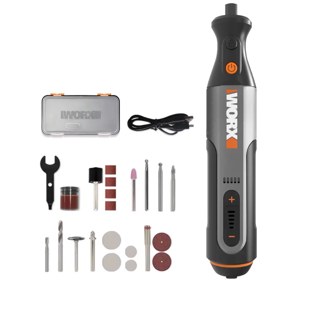 Акумуляторний гравер Worx WX106 з насадками (Бездротовий міні дриль)
