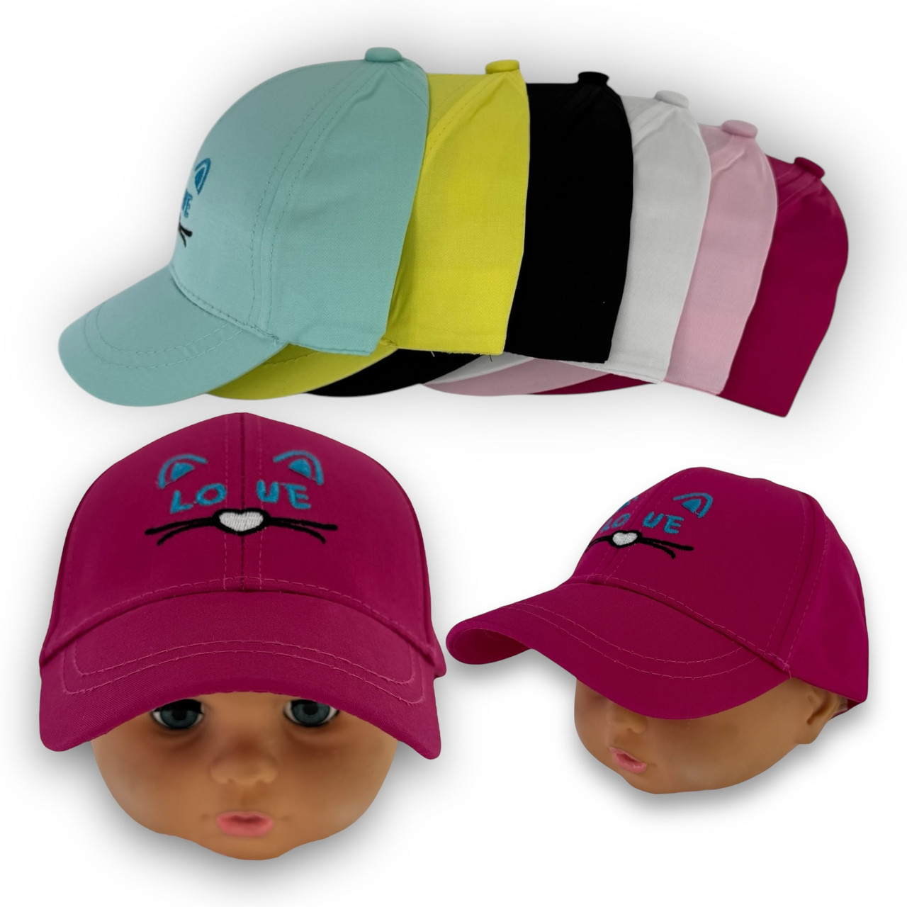 ОПТ Дитяча кепка для дівчинки, 50 р. (5 шт./паковання), фото 1