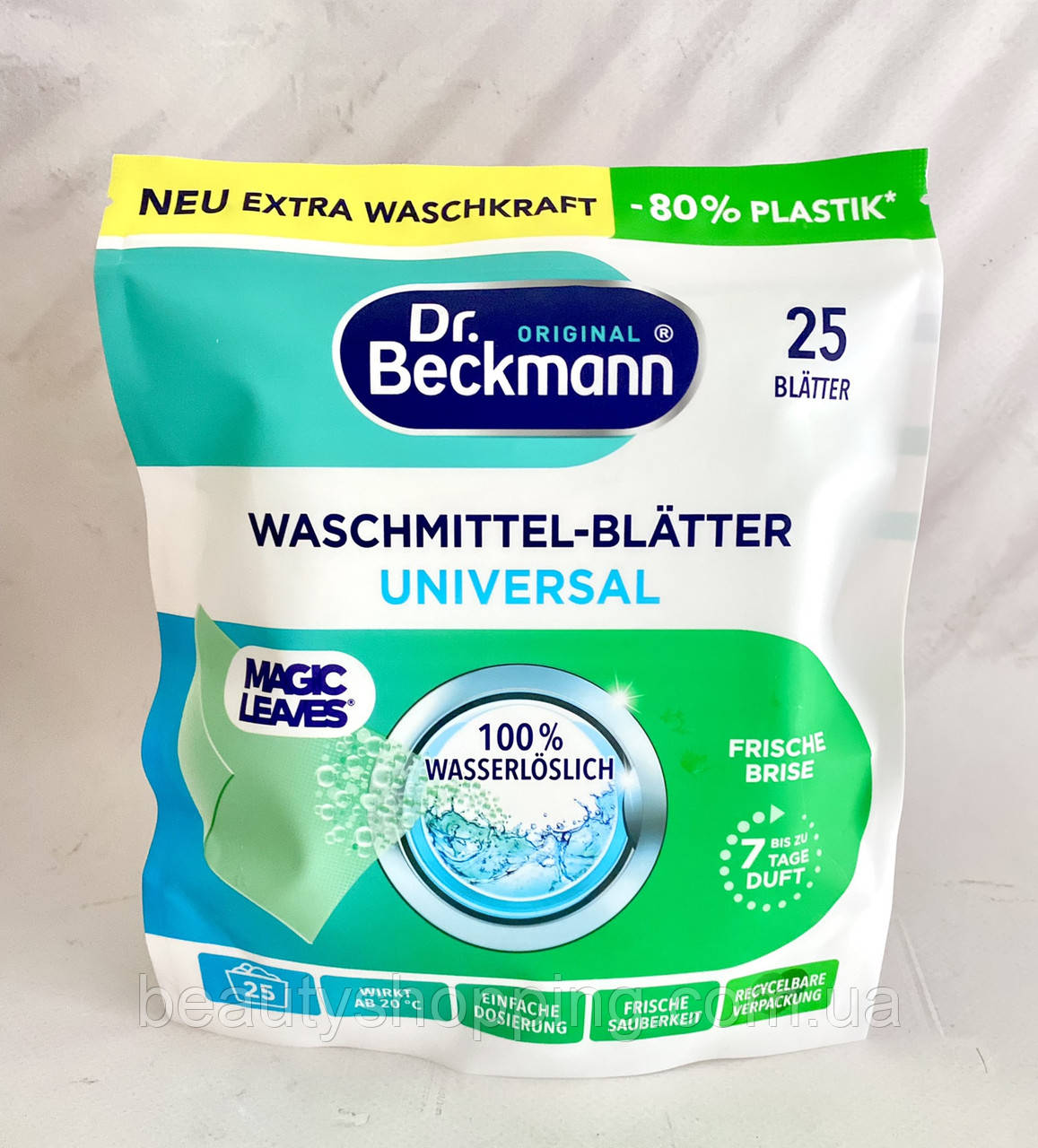 Серветки прання оновлення кольору та тканини універсал 25 штук Dr. Beckmann Waschmittel Blatter Universal Німеччина