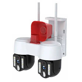 IP камера відеонагляду RIAS A2S (v380Pro APP) Wi-Fi 2 об'єктива 3MP+3MP з сиреною (3_06305)