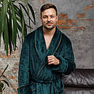 Чоловічий турецький махровий банний халат для дому від виробника смарагдовий, Чоловічі халати Туреччина, фото 10