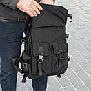 Міський спортивний рюкзак Kraft Black 18 л чорний тканинний водонепроникний для ноутбука і навчання чоловічий унісекс, фото 7