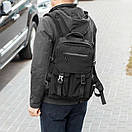 Міський спортивний рюкзак Kraft Black 18 л чорний тканинний водонепроникний для ноутбука і навчання чоловічий унісекс, фото 4