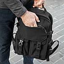 Міський спортивний рюкзак Kraft Black 18 л чорний тканинний водонепроникний для ноутбука і навчання чоловічий унісекс, фото 5