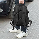 Міський спортивний рюкзак Kraft Black 18 л чорний тканинний водонепроникний для ноутбука і навчання чоловічий унісекс, фото 9