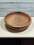 Великий дерев'яний салатник з цільного  горіха. Діаметр 29см., фото 2