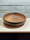 Великий дерев'яний салатник з цільного  горіха. Діаметр 29см., фото 5