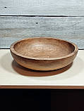 Великий дерев'яний салатник з цільного  горіха. Діаметр 29см., фото 6