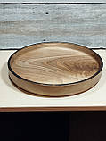 Дерев'яний піднос, таця для подачі страв Горіх . Діаметр 31см, фото 2