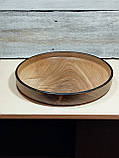 Дерев'яний піднос, таця для подачі страв Горіх . Діаметр 31см, фото 3