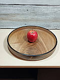 Дерев'яний піднос, таця для подачі страв Горіх . Діаметр 31см, фото 4