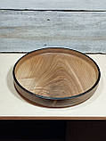 Дерев'яний піднос, таця для подачі страв Горіх . Діаметр 31см, фото 6
