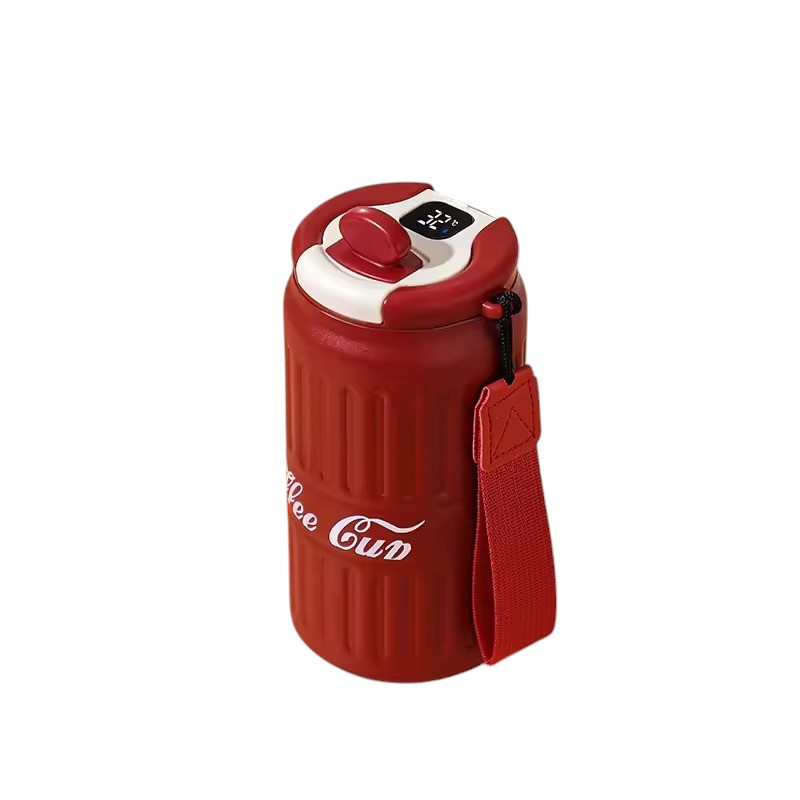 Термокухоль для кави чаю з індикатором температури Coca Cola Style червоний (LB-181550)