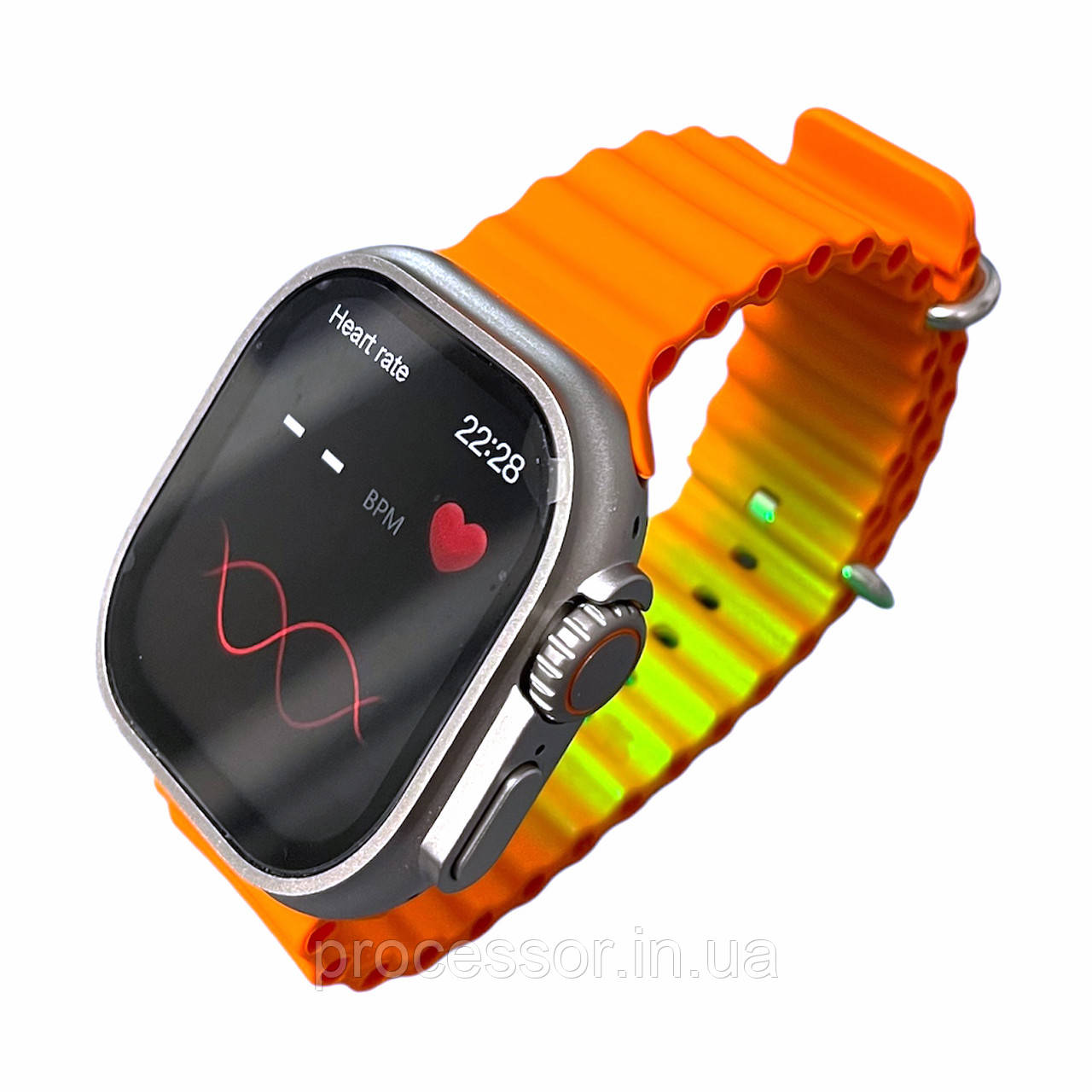 Яскравий смарт-годинник S8 Ultra Lite Smart Watch з жовтогарячим ремінцем моніторингом активності та підтримкою дзвінків