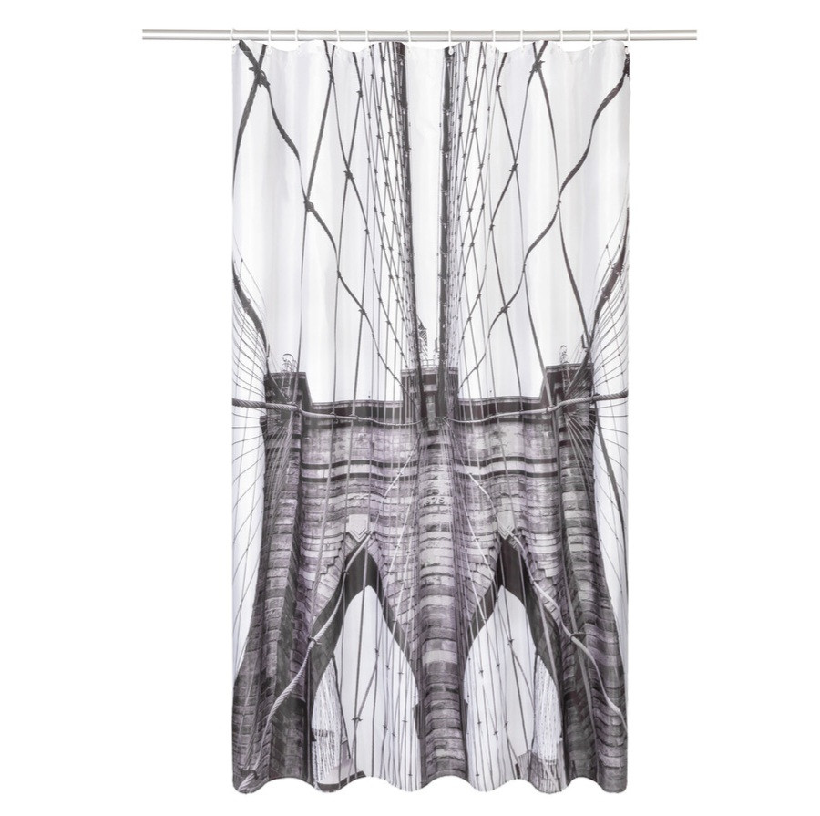 Штора для душу Livarno Home, шторка для ванної 180 х 200 см, фото 1