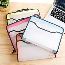 Портфель Папка Deli 38129 микс, 1 отделение, 365*265*56мм, А4 на блискавці, Портфель-папка для документів неон, фото 3