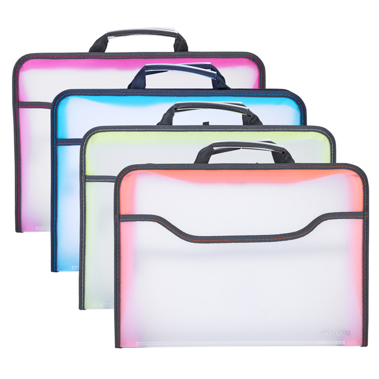 Портфель Папка Deli 38129 микс, 1 отделение, 365*265*56мм, А4 на блискавці, Портфель-папка для документів неон