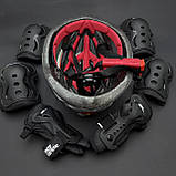 Комплект захисту для підлітків і дорослих, налокітники, наколінники, рукавички + ШЛЕМ, фото 3