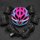 Комплект захисту для підлітків і дорослих, налокітники, наколінники, рукавички + ШЛЕМ, фото 3