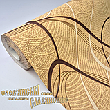 Шпалери вінілові 10 × 0.53 м 5767-05, пісочні з абстрактним візерунком для кухні, коридору, офісу, вітальні, фото 3