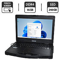 Напівзахищений ноутбук Getac S410 G2/ 14" 1366x768 Touch/ i3-7100U/ 16GB RAM/ 240GB SSD/ HD 620/ Дві АКБ