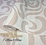 Шпалери вінілові на флізеліні 10,05 × 1,06 м, Le Grand 1027-02, бежеві для спальні, вітальні, дитячої кімнати, фото 2