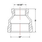 Муфта чавунна 2"х1" 1/2 ВР, фото 2