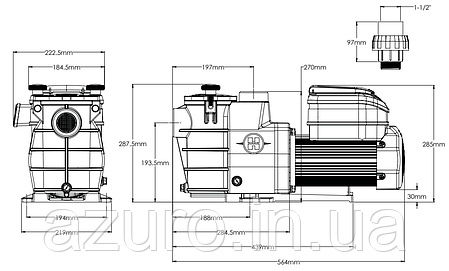 Насос Hayward Max Flo VS SP1811VS (220 В, 13.5 м3/год, 1.1 HP), 4-х швидкісний, фото 3