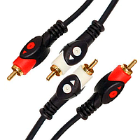 Кабель звуковий TCOM 2 RCA - 2 RCA 1.8 м black