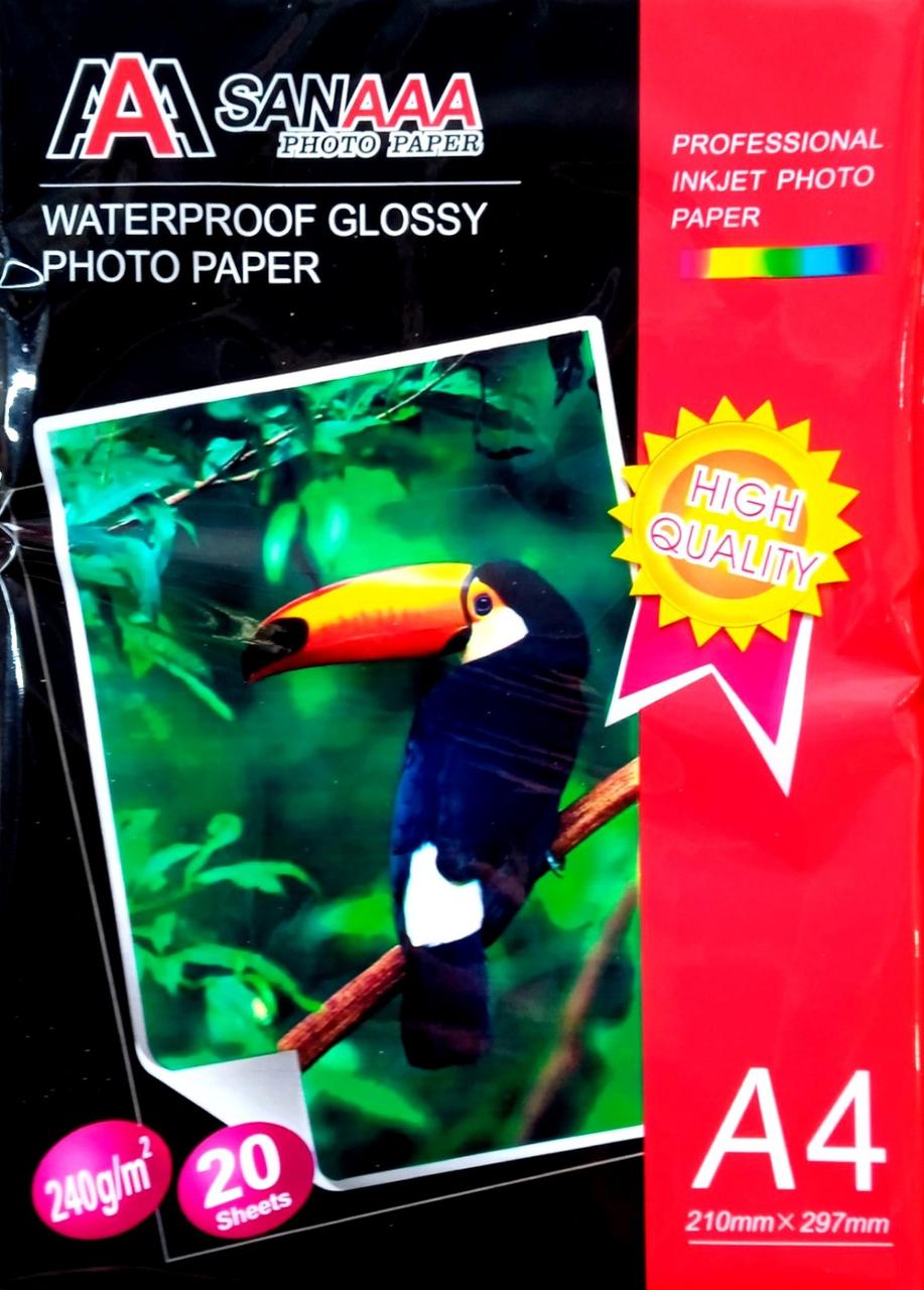 Фотопапір Sana глянцевий 240 г/м², A4, 20 аркушів 210*297 мм, фото 1