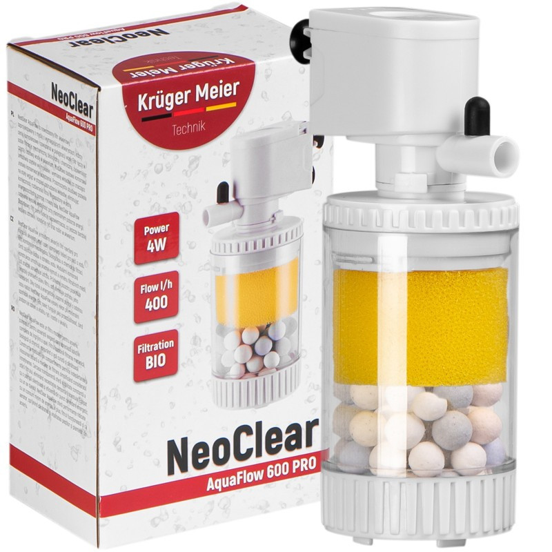 Внутрішній фільтр Kruger Meier NeoClear 600 з біофільтрацією для акваріумів 20–40 літрів