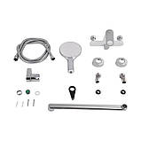 Змішувач для ванни Qtap Jay з довгим поворотним виливом (з душовим гарнітуром) QTJAY2601CRW45552 Chrome/White, фото 7