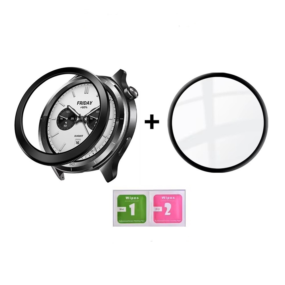 Безель для смарт годинника Xiaomi Watch S3/S4 PC Anti drop Bezel Ring Black + захисна плівка, фото 1