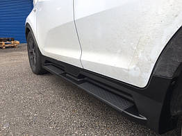 Бокові пороги Niken для Kia Sportage (2010-2015) Алюміній + пластик (2 шт.)