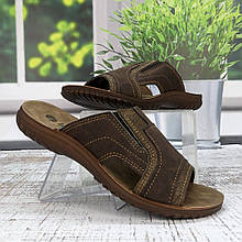 Шльопанці чоловічі Inblu коричневі еко-шкіра 3901