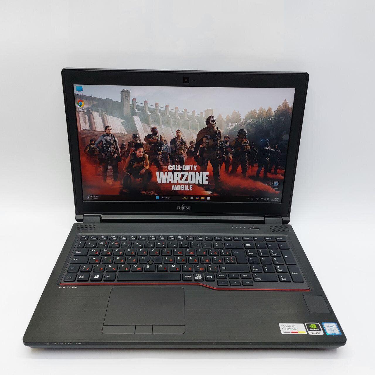 Б/в Ноутбук Fujitsu Celsius H780 15.6" 1920x1080| Core i7-8750H| 32 GB RAM| 512 GB SSD| Quadro P600 4GB