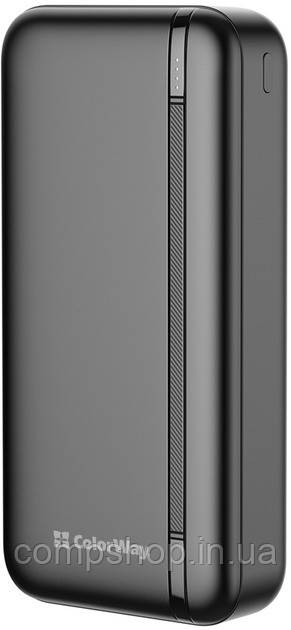 Універсальна мобільна батарея 20000mAh ColorWay Portable Charger (USB QC3.0 + USB-C PD22.5W) Black (код