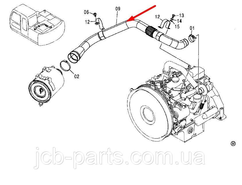 Hitachi 4429705 Патрубок повітряний для ZX120, ZX130